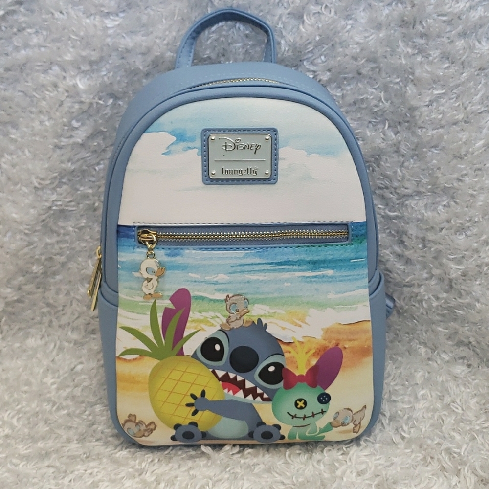 Loungefly Lilo and Stitch Scrump Ducklings Beach Pineapple Tropicalmini backpack